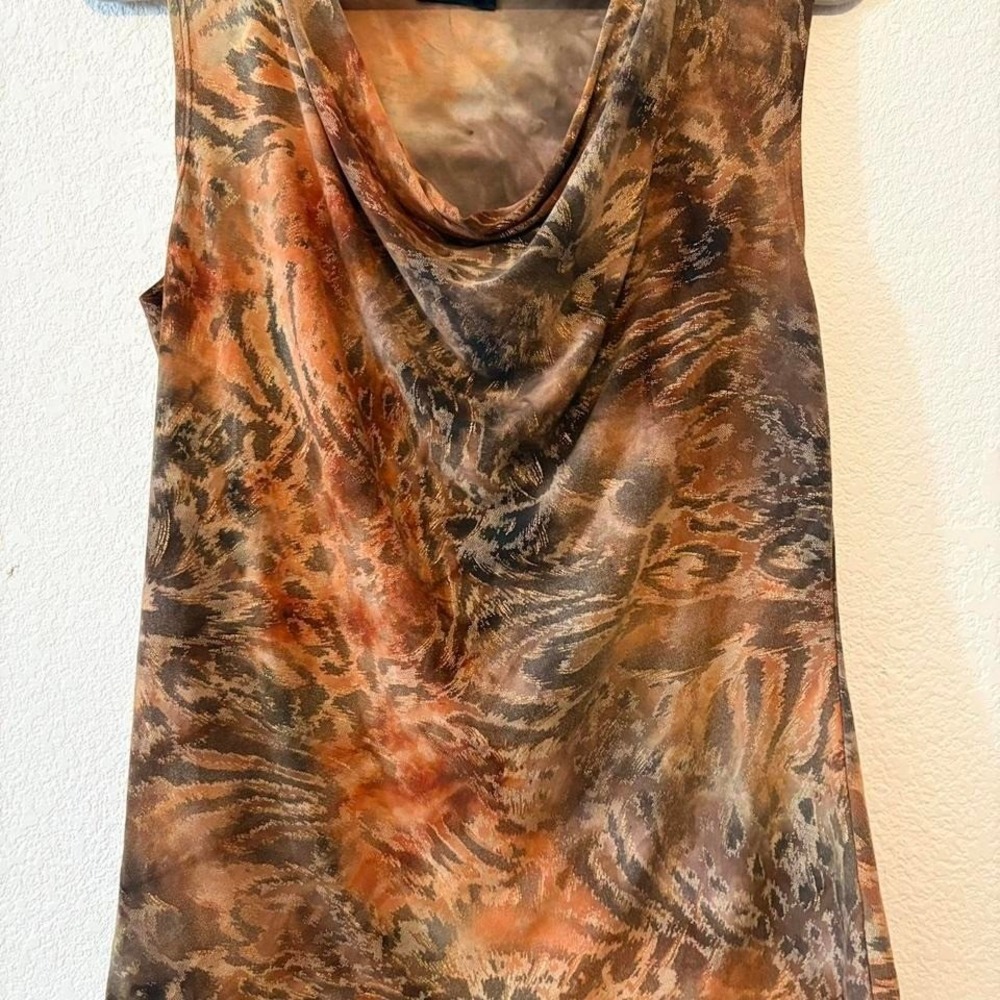 Vintage y2k cowl neck top with metallic thread size M